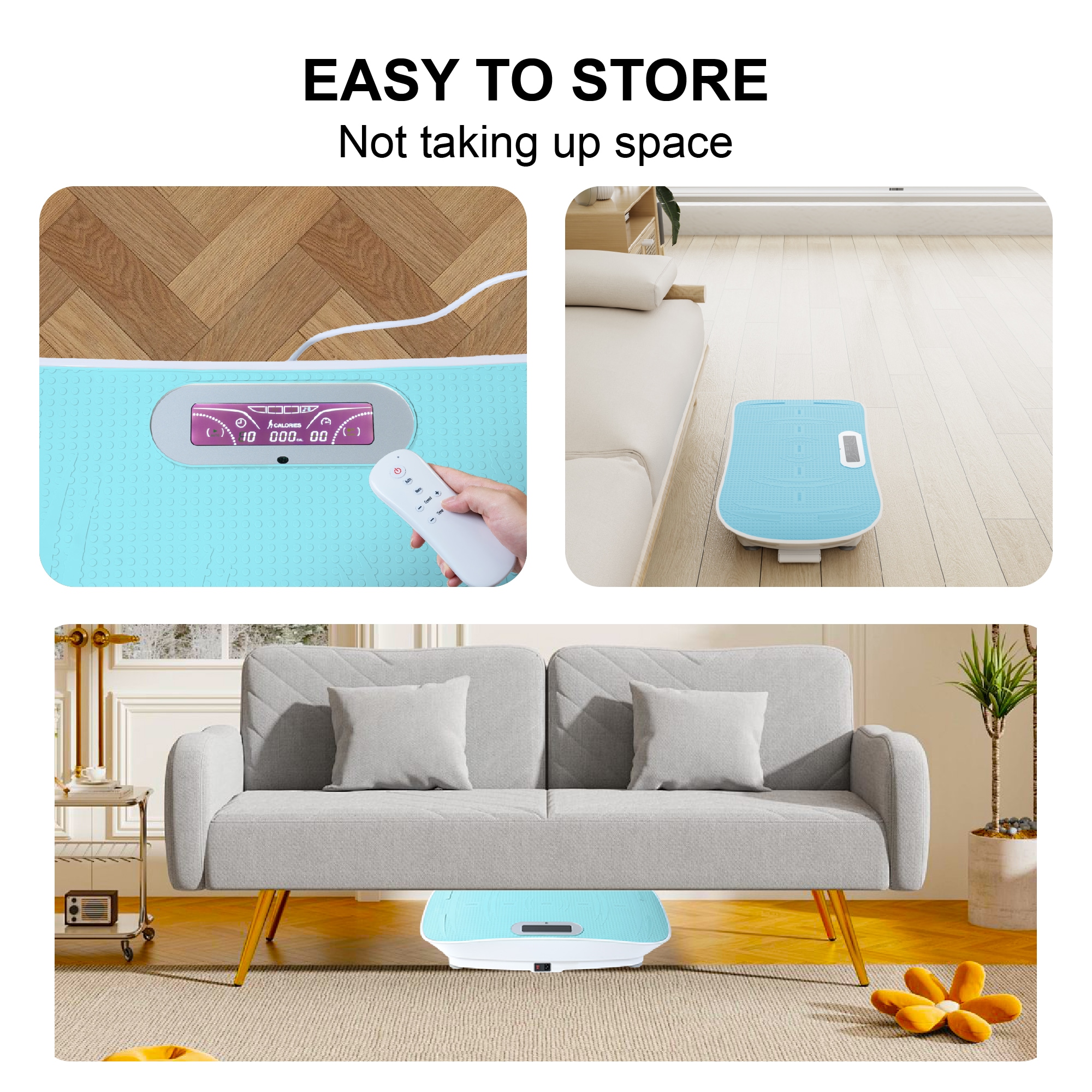 Full Body Vibration Platform Crazy Fitness Massage 10-Frequency Weight Loss & Fat Burner Shaking Machine For Unisex Blue_voghion.com